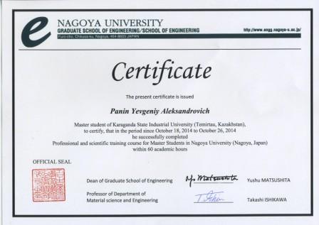 сертификат Панина Е.А.